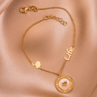 Sterling Silver Bracelet Love gold