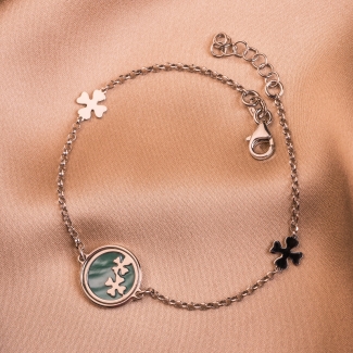 Bratara argint Lucky Clovers 