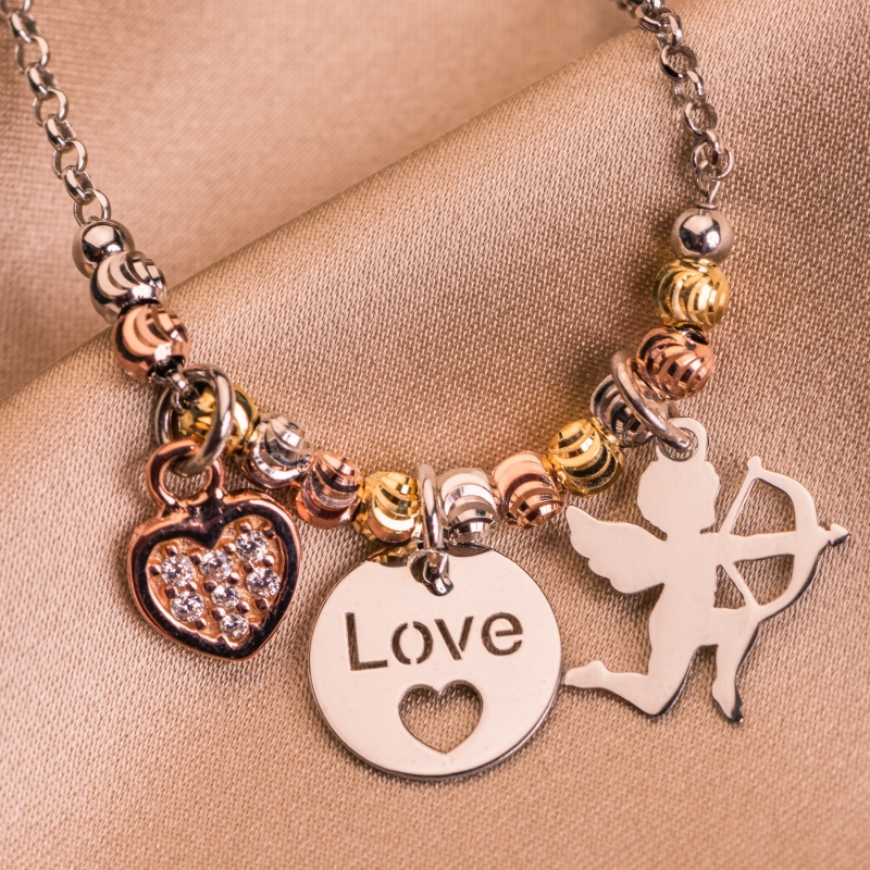 Bratara argint Love charm
